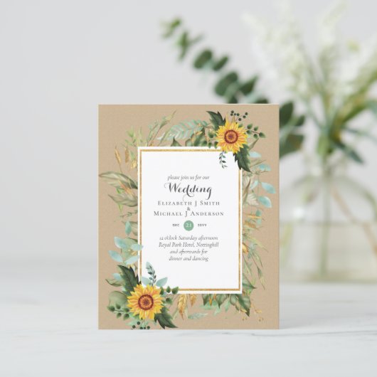 Natuur Liefhebbers Bruiloft Foral Groen Rustiek Bo (Staand voorkant)