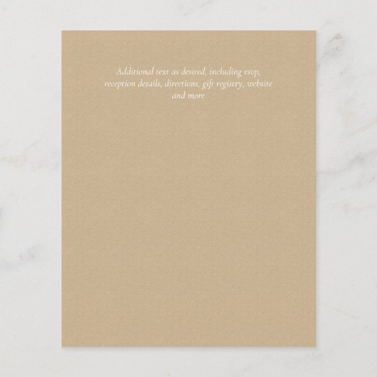 Natuur Liefhebbers Bruiloft Foral Groen Rustiek Bo (Achterkant)