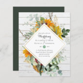 Natuur Liefhebbers Bruiloft Foral Groen Rustiek Bo (Voorkant / Achterkant)