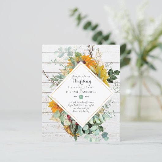 Natuur Liefhebbers Bruiloft Foral Groen Rustiek Bo (Staand voorkant)