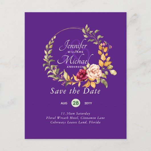 Natuur Liefhebbers Bruiloft Foral Groen Rustiek Bo (Voorkant)