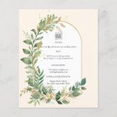 Natuur Liefhebbers Bruiloft Foral Groen Rustiek Bo Flyer (Achterkant)