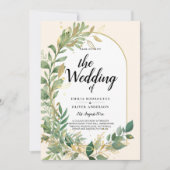 Natuur Liefhebbers Bruiloft Foral Groen Rustiek Bo Kaart (Voorkant)