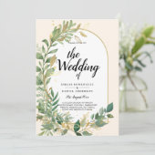 Natuur Liefhebbers Bruiloft Foral Groen Rustiek Bo Kaart (Staand voorkant)