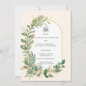 Natuur Liefhebbers Bruiloft Foral Groen Rustiek Bo Kaart (Achterkant)