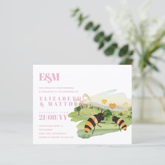 Natuur Liefhebbers Platteland Bijen Bruiloft (Staand voorkant)