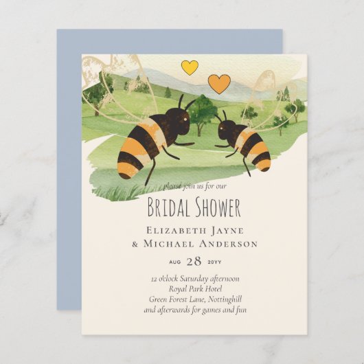Natuur liefhebbers platteland bijen bruiloft (Voorkant / Achterkant)