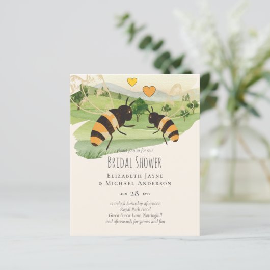 Natuur liefhebbers platteland bijen bruiloft (Staand voorkant)