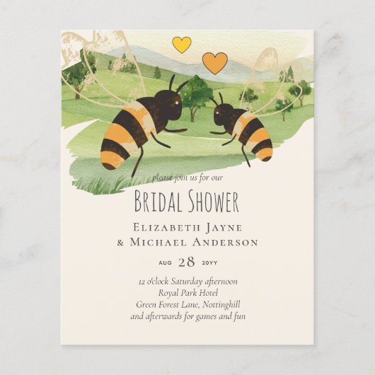Natuur liefhebbers platteland bijen bruiloft (Voorkant)