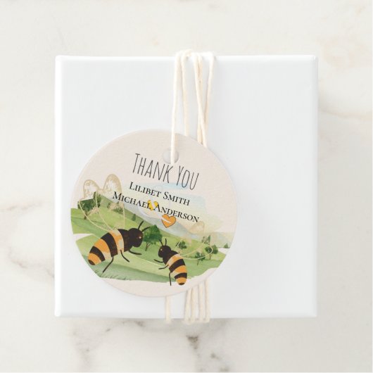 Natuur Liefhebbers Platteland Bijen Bruiloft Bedankjes Labels (In situ)