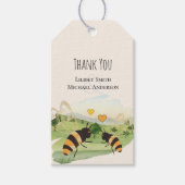 Natuur liefhebbers platteland bijen bruiloft cadeaulabel (Voorkant)