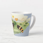 Natuur liefhebbers platteland bijen bruiloft latte mok (Rechterhoek)