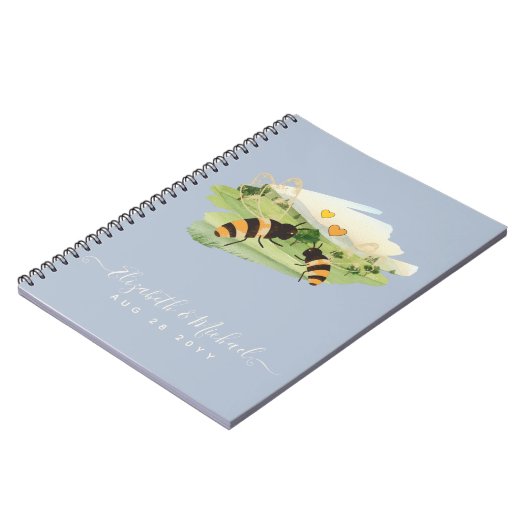 Natuur liefhebbers platteland bijen bruiloft notitieboek (Linkerzijde)