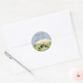 Natuur Liefhebbers Platteland Bijen Bruiloft Ronde Sticker (Envelop)