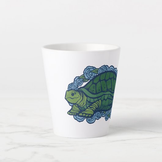 Natuur liefhebbers schildpad kunst schildpadden latte mok (Voorkant)