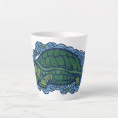 Natuur liefhebbers schildpad kunst schildpadden latte mok (Voorkant)
