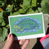Natuur liefhebbers schildpad kunst schildpadden ovale sticker