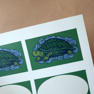 Natuur liefhebbers schildpad kunst schildpadden ovale sticker
