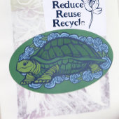 Natuur liefhebbers schildpad kunst schildpadden ovale sticker