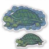Natuur liefhebbers schildpad kunst schildpadden sticker (Voorkant)