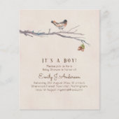 Natuur Liefheeft Vogels Baby Shower Uitnodigingen (Voorkant)