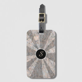Natuur Light Beams on Rock Texture Monogram Bagagelabel
