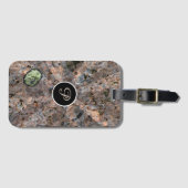 Natuur Light Beams on Rock Texture Monogram Bagagelabel (Voorkant (horizontaal))