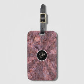 Natuur Light Beams Pink Rock Texture Monogram Bagagelabel (Voorkant (verticaal))