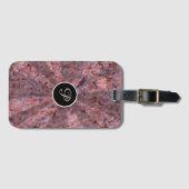 Natuur Light Beams Pink Rock Texture Monogram Bagagelabel (Voorkant (horizontaal))