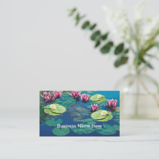 Natuur Lily Pond Massage Wellness Visitekaartjes (Staand voorkant)