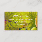 natuur lime groen bladeren foto kunst planten visitekaartje (Achterkant)