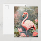 Natuur Lotus Vijver Roze Flamingo  Briefkaart (Voorkant / Achterkant)