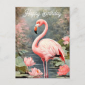 Natuur Lotus Vijver Roze Flamingo  Briefkaart (Voorkant)