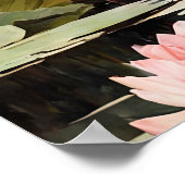 Natuur Lotus Vijver Roze Flamingo Poster (Hoek)