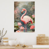 Natuur Lotus Vijver Roze Flamingo Poster (Keuken)