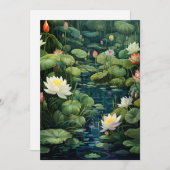 Natuur Lotus Waterlelie Vijverlandschap Aankondiging (Voorkant / Achterkant)