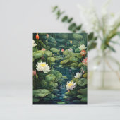 Natuur Lotus Waterlelie Vijverlandschap Aankondigingskaart (Staand voorkant)