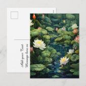 Natuur Lotus Waterlelie Vijverlandschap Feestdagenkaart (Voorkant / Achterkant)