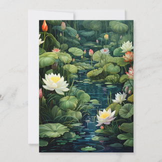 Natuur Lotus Waterlelie Vijverlandschap Feestdagenkaart