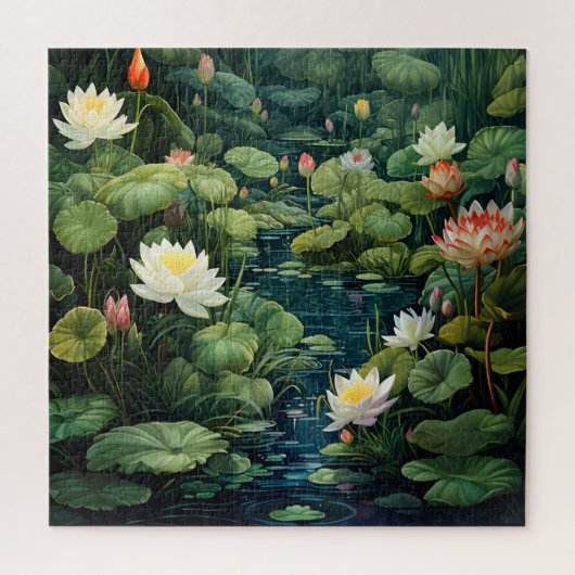 Natuur Lotus Waterlelie Vijverlandschap Legpuzzel (Verticaal)