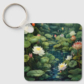 Natuur Lotus Waterlelie Vijverlandschap Sleutelhanger (Voorkant)