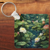 Natuur Lotus Waterlelie Vijverlandschap Sleutelhanger (Voorkant)