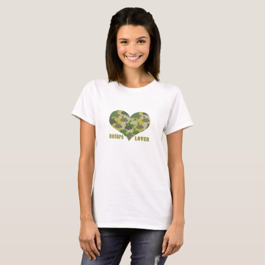 "Natuur Lover" Bunny Camouflage T Shirt (Voorkant volledig)