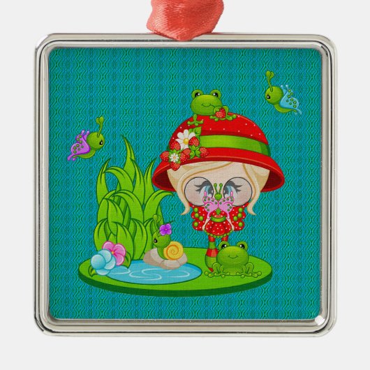 Natuur Lover Frog Faery Metalen Ornament (Voorkant)