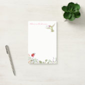 Natuur Lover | Hummingbird Ladybug Garden Monogram Post-it® Notes (Kantoor)