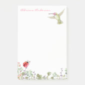 Natuur Lover | Hummingbird Ladybug Garden Monogram Post-it® Notes (Voorkant)