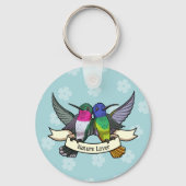 Natuur Lover Kleurrijke & Schattigee Kolibries Car Sleutelhanger (Voorkant)