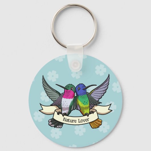 Natuur Lover Kleurrijke & Schattigee Kolibries Car Sleutelhanger (Voorkant)