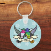 Natuur Lover Kleurrijke & Schattigee Kolibries Car Sleutelhanger (Achterkant)