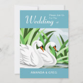 Natuur Lovers Swan Wedding Uitnodiging (Voorkant)